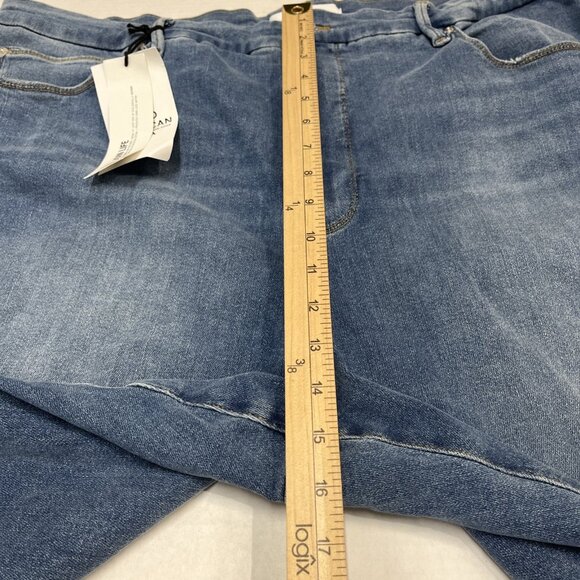 Good American x Zara Jeans Womens 26/58 Classic Bootcut Med Wash Denim Casual - Picture 6 of 11